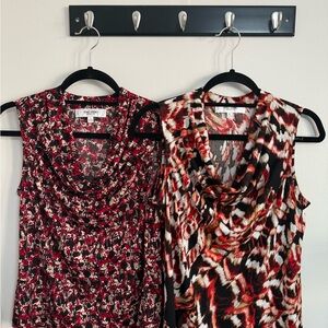 Jones Studios sleeveless cowl neck blouses